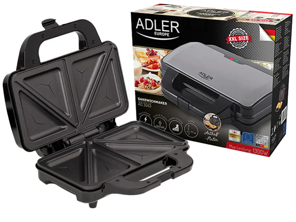 ⁨Sandwich toaster XXL Adler AD 3043⁩ at Wasserman.eu