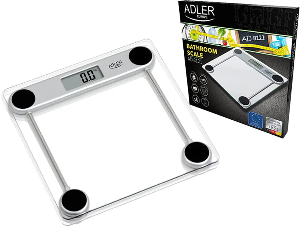 ⁨Bathroom scale Adler tempered glass AD 8121⁩ at Wasserman.eu