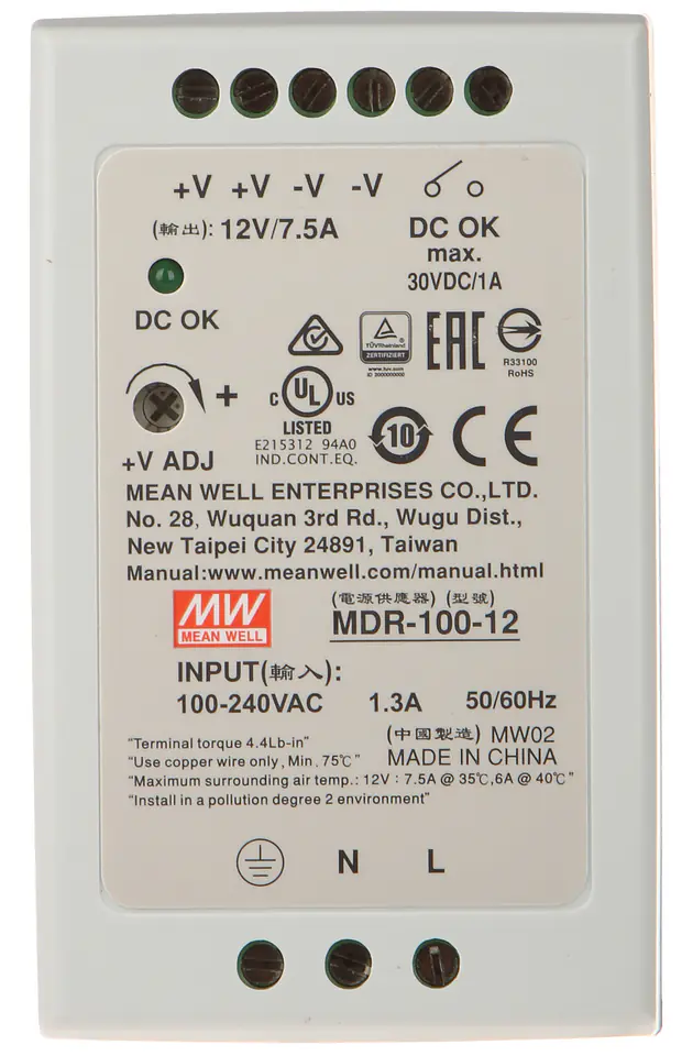 ZASILACZ IMPULSOWY MDR-100-12 w sklepie Wasserman.eu