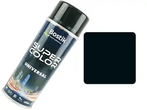 ⁨Farba w sprayu uniwersalna 400ml (czarny połysk, RAL9005)⁩ w sklepie Wasserman.eu