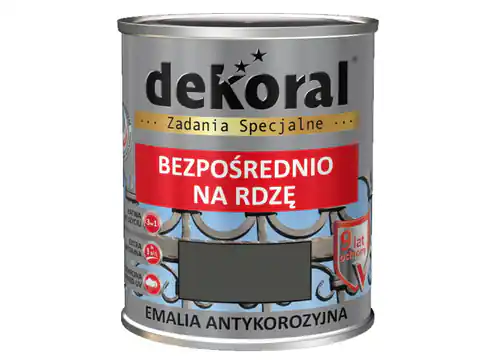 ⁨Emalia Antykorozyjna Dekoral (Szara stal Połysk, 0.65 L)⁩ w sklepie Wasserman.eu