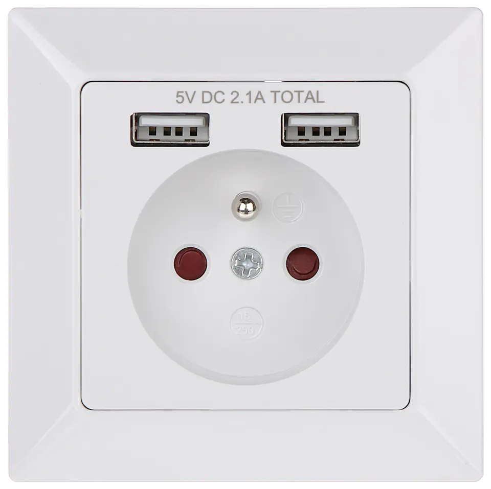 ⁨Single socket 2P+Z, USBx2⁩ at Wasserman.eu