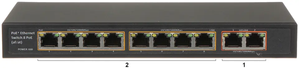 ⁨SWITCH POE GTS-C1-10-8G2G 8-PORTOWY⁩ w sklepie Wasserman.eu