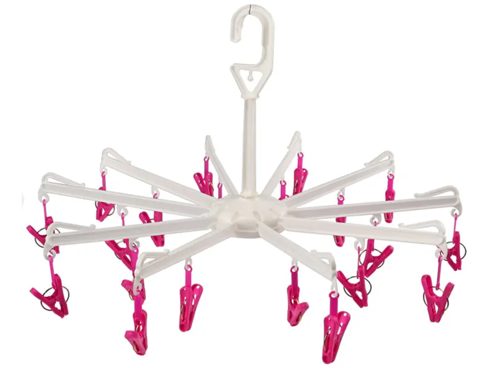 Hanger with 20 clasps. Klpink dryer. (pink) at Wasserman.eu