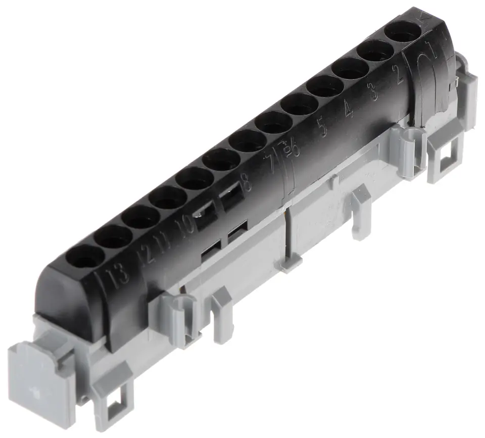 ⁨Connection strip 13-holes black IP2x C13 1x6-25+12x1,5-16mm2 004854⁩ at Wasserman.eu