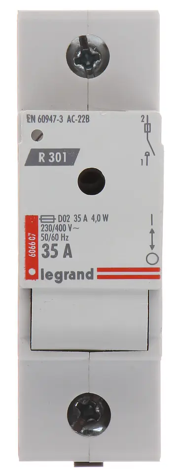 ⁨FUSE DISCONNECTOR LE-606607 SINGLE-PHASE 35 A D02 LEGRAND⁩ at Wasserman.eu