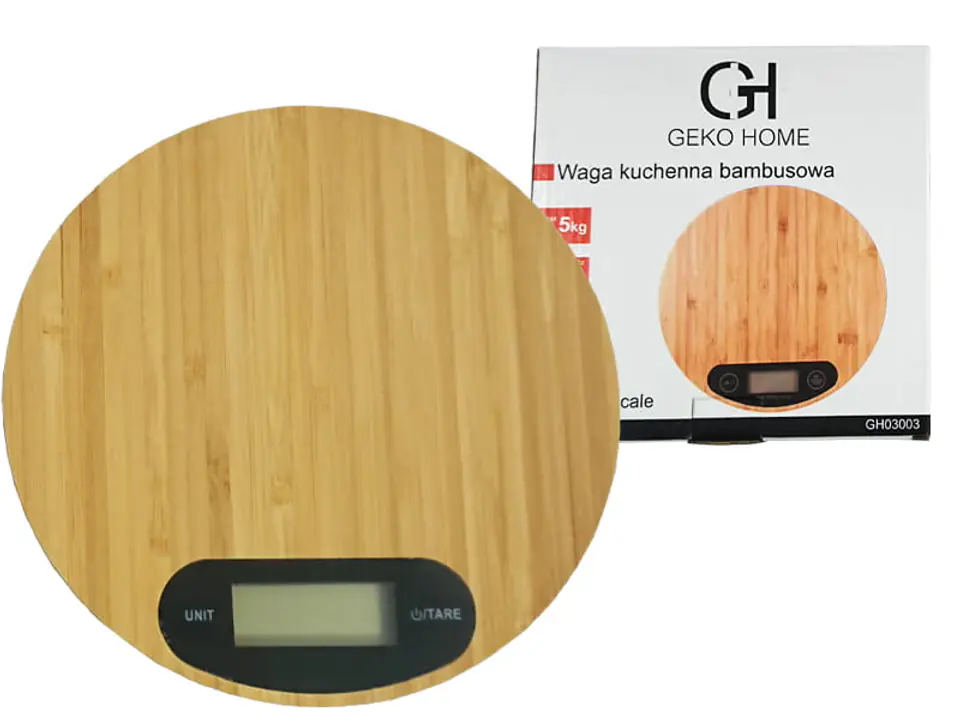 Kitchen electronic bamboo round scale GH03003 at Wasserman.eu