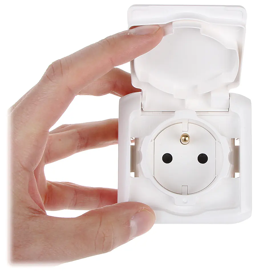 ⁨FORIX Single socket z/u 16A IP44 with apertures white 782375⁩ at Wasserman.eu