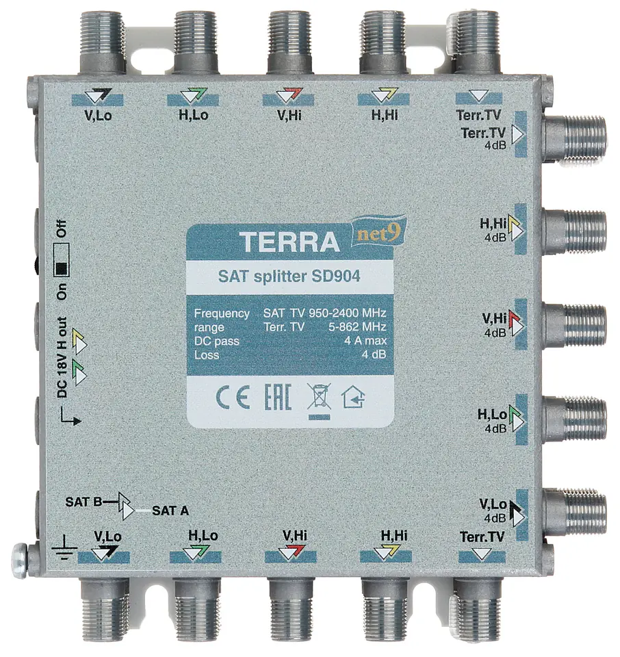 ⁨SPLITTER TERRA SD-904 TV/SAT⁩ at Wasserman.eu