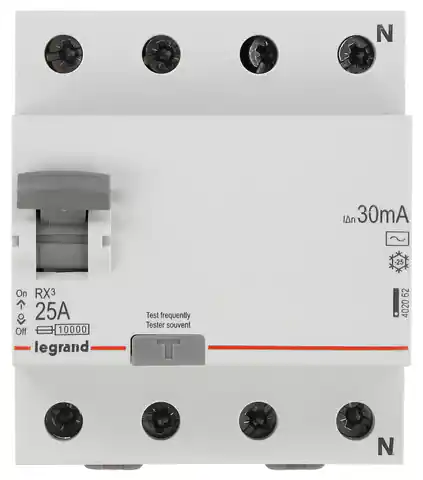 ⁨Residual current circuit breaker 4P 25A 0.03A type AC P304 RX3 402062⁩ at Wasserman.eu