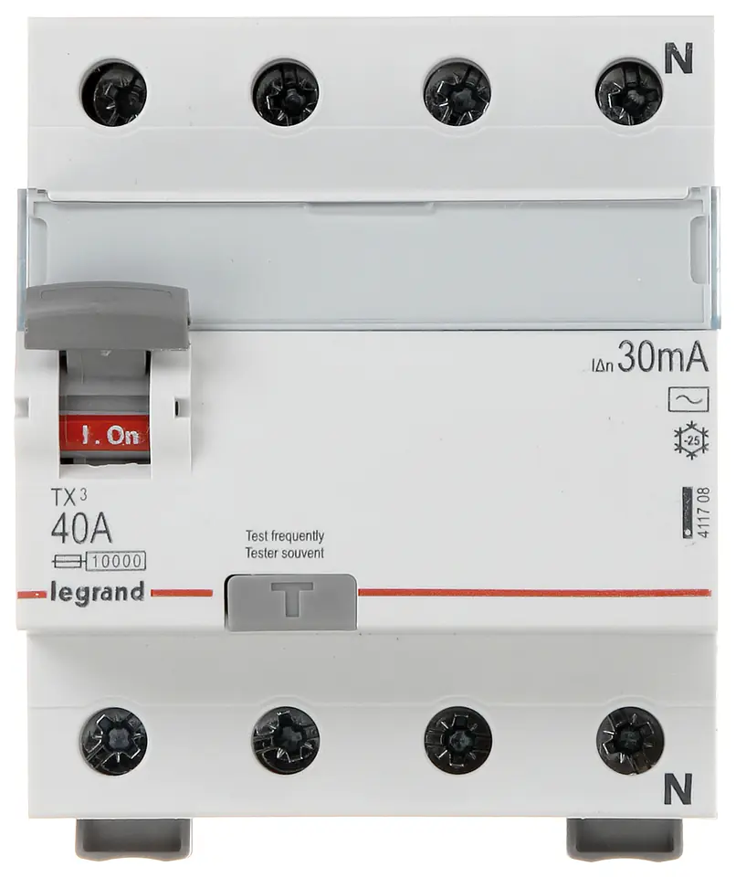 RESIDUAL CURRENT CIRCUIT BREAKER LE-411708 THREE-PHASE, TYPE AC 30 mA 40 A LEGRAND at Wasserman.eu