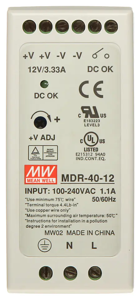 ZASILACZ IMPULSOWY MDR-40-12 w sklepie Wasserman.eu