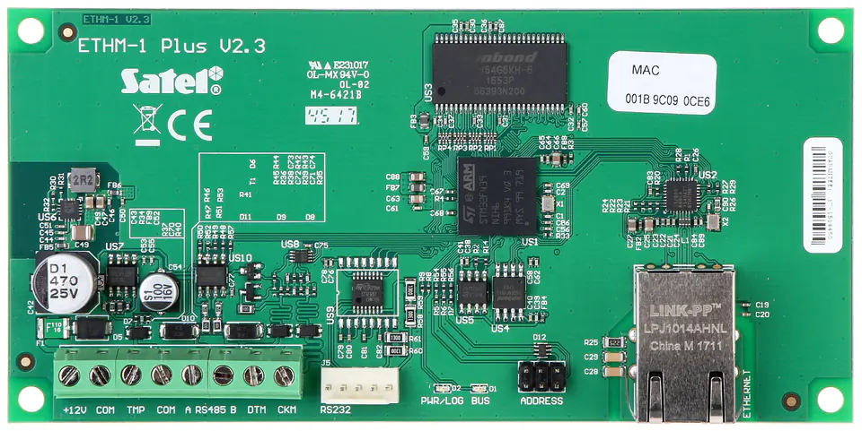 ⁨Moduł rozbudowy centrali systemu alarmowego komunikacyjny TCP/IP do central serii INTEGRA/ VERSA ETHM-1 PLUS⁩ w sklepie Wasserman.eu