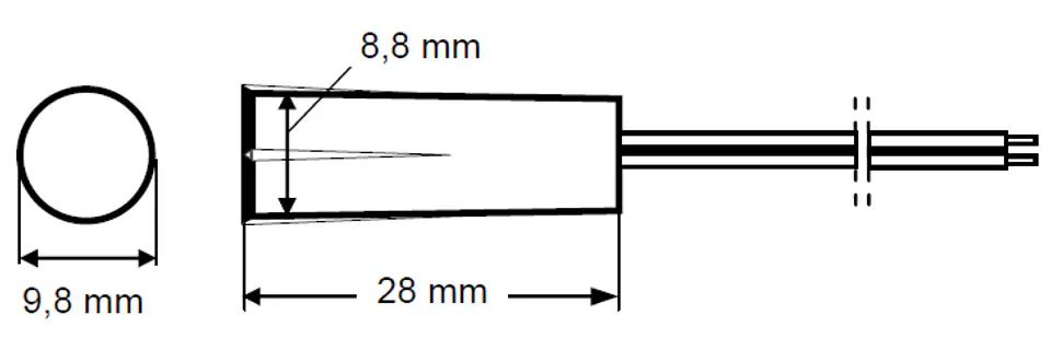 ⁨CYLINDRICAL REED SWITCH K-2-2E-BR SATEL⁩ at Wasserman.eu