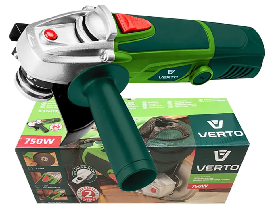 Angle grinder Verto 750W for a 125mm disc 51G075 at Wasserman.eu