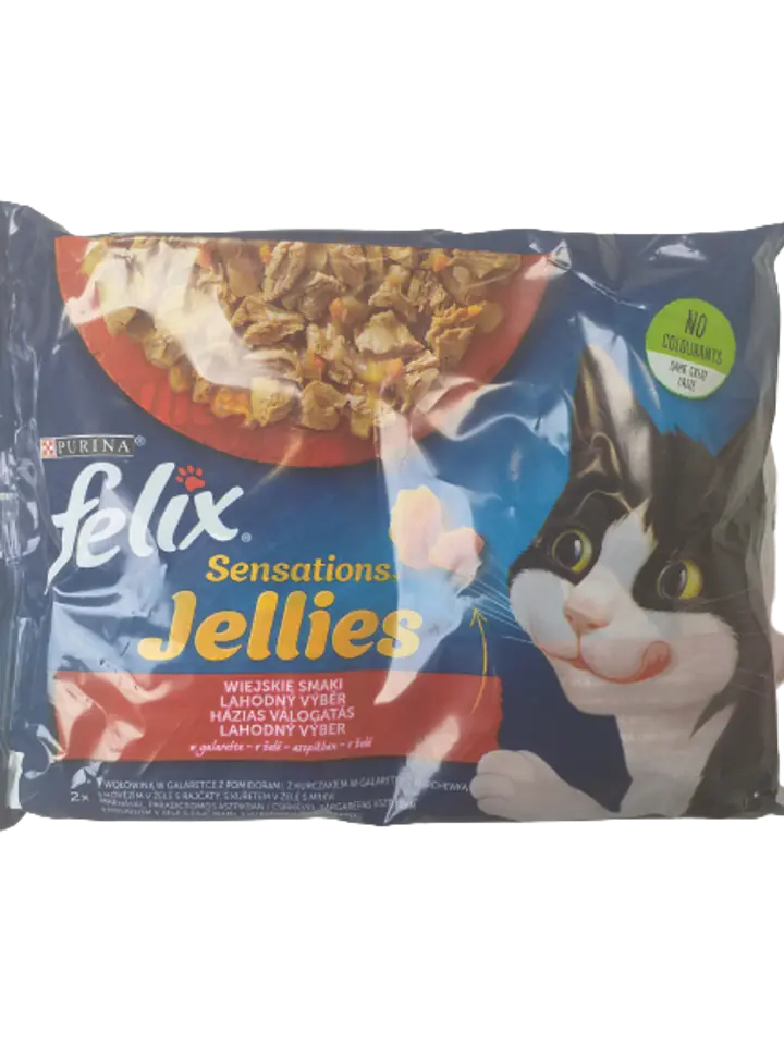 ⁨FELIX SENSATIONS JELLIES Wiejskie smaki saszetki dla kota w galarecie (4x85g)⁩ w sklepie Wasserman.eu