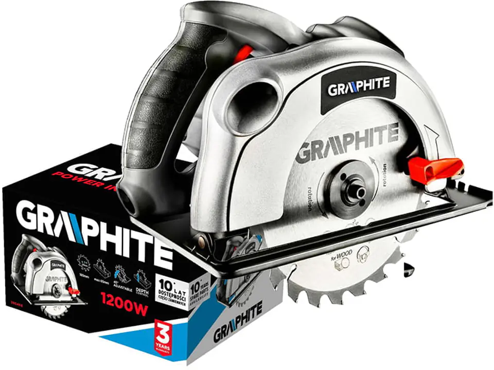 ⁨1200W Graphite Circular Saw 185x20mm, 58G488 Case⁩ at Wasserman.eu