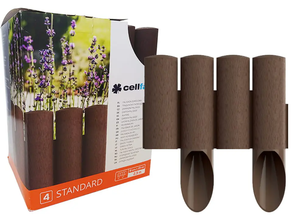 ⁨Garden palisade, plastic, brown, 2.3 m, 34-041⁩ at Wasserman.eu