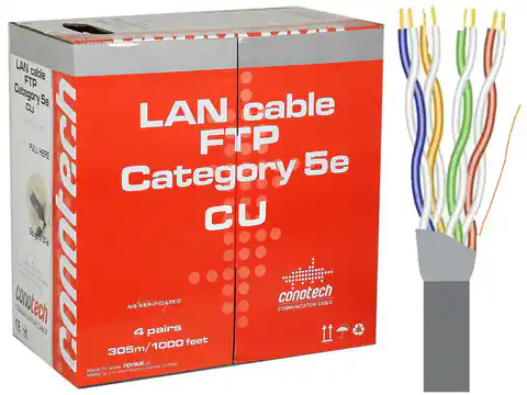 ⁨Kabel sieciowy FTP Conotech LAN kat. 5e na metry⁩ w sklepie Wasserman.eu