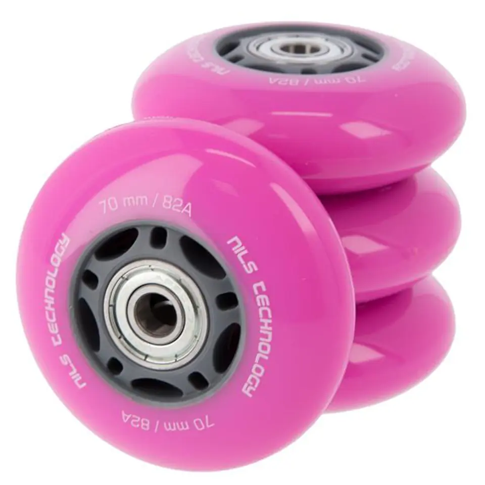 ⁨PU 70x24 82A (4pcs) PINK + ABEC-7 (8pcs) NILS EXTREME SET⁩ at Wasserman.eu