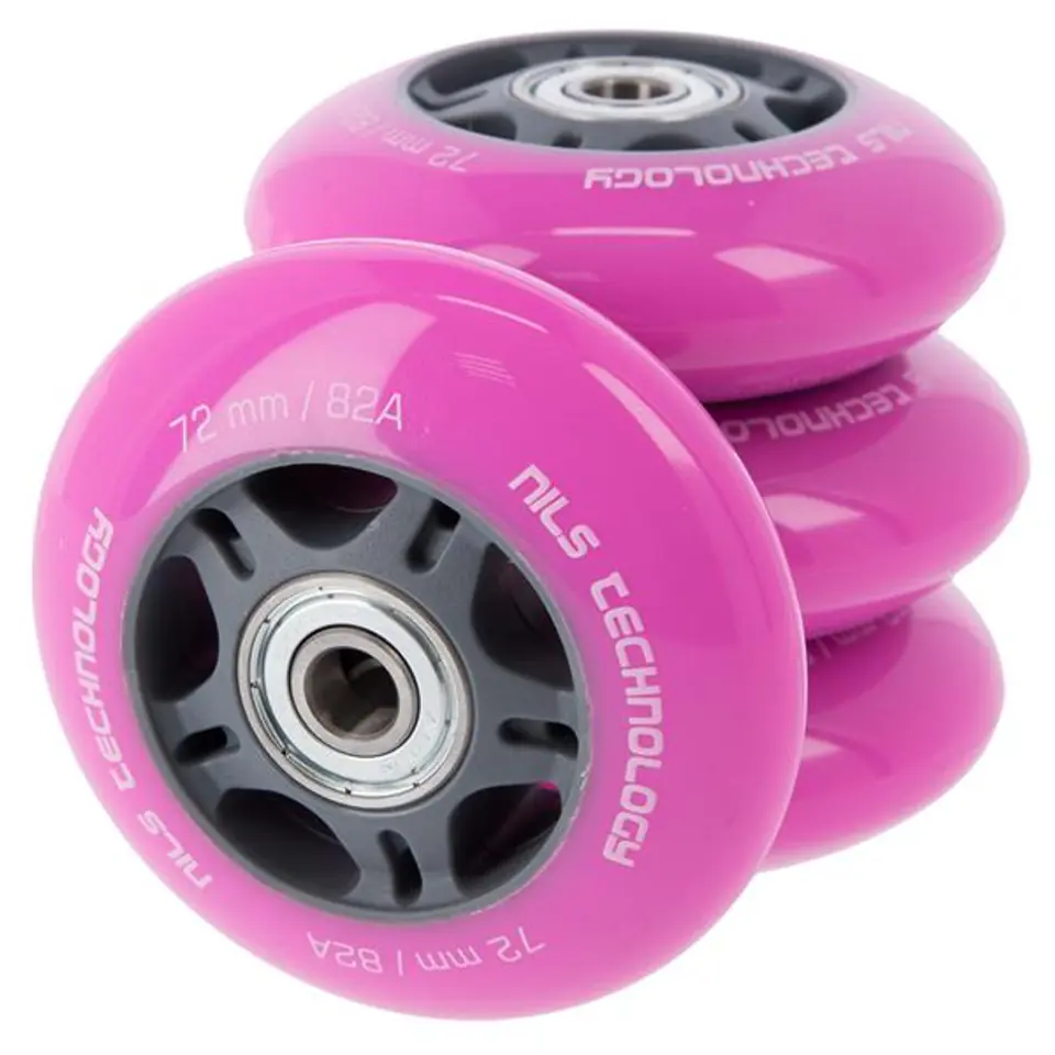 ⁨PU 72x24 82A (4pcs) PINK + ABEC-7 (8pcs) NILS EXTREME SET⁩ at Wasserman.eu