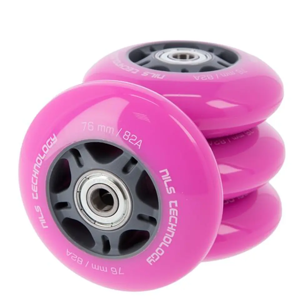 ⁨PU 76x24 82A (4pcs) PINK + ABEC-7 (8pcs) NILS EXTREME SET⁩ at Wasserman.eu