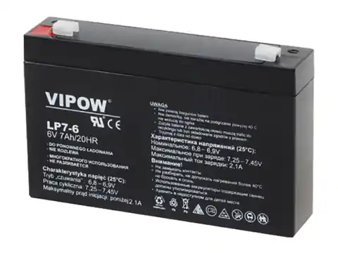 ⁨Akumulator żelowy Vipow 6V 7Ah BAT0207⁩ w sklepie Wasserman.eu