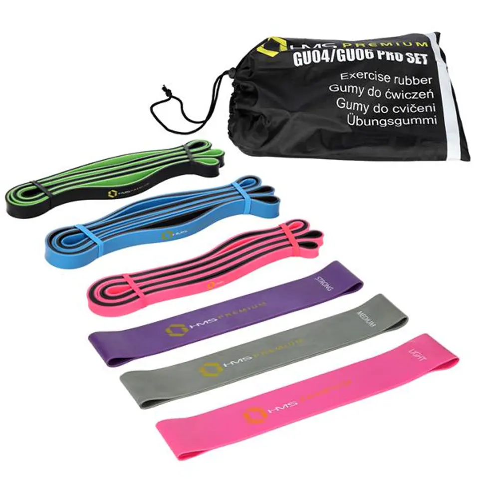 ⁨HMS Premium Exercise Rubber Set GU04/06 Pro Set⁩ at Wasserman.eu