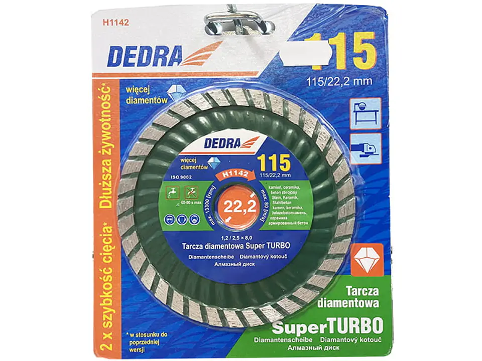 ⁨Reinforced concrete super turbo diamond blade 115mm H1142⁩ at Wasserman.eu