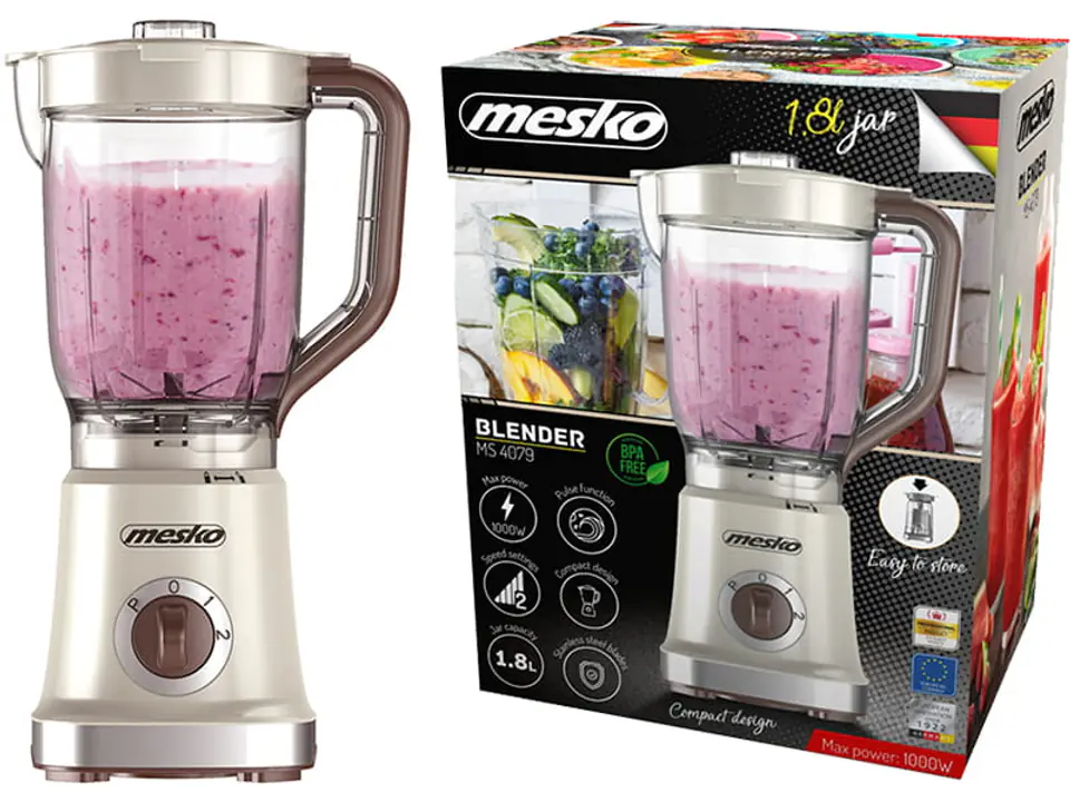 Table blender 1000W 1.8L Mesko smoothie beige MS 4079be at Wasserman.eu
