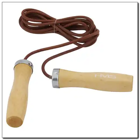 ⁨SK07 SKIPPING ROPE LEATHER + WOODEN HANDLE HMS⁩ at Wasserman.eu