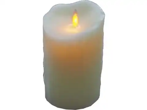 ⁨LED wax candle, diam. 7.5cm height 15cm White LXSLED12⁩ at Wasserman.eu