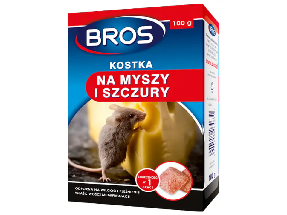 ⁨Trutka na myszy i szczury Bros kostka 100g⁩ w sklepie Wasserman.eu