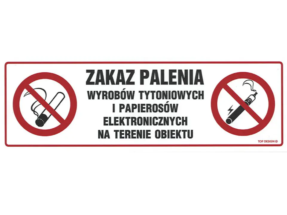 No smoking sign 100x300mm Top Design at Wasserman.eu
