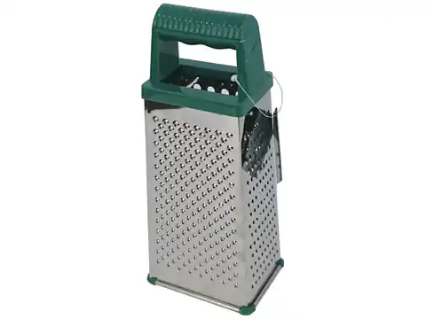 ⁨Practico stainless grater (4 sides, green handle)⁩ at Wasserman.eu