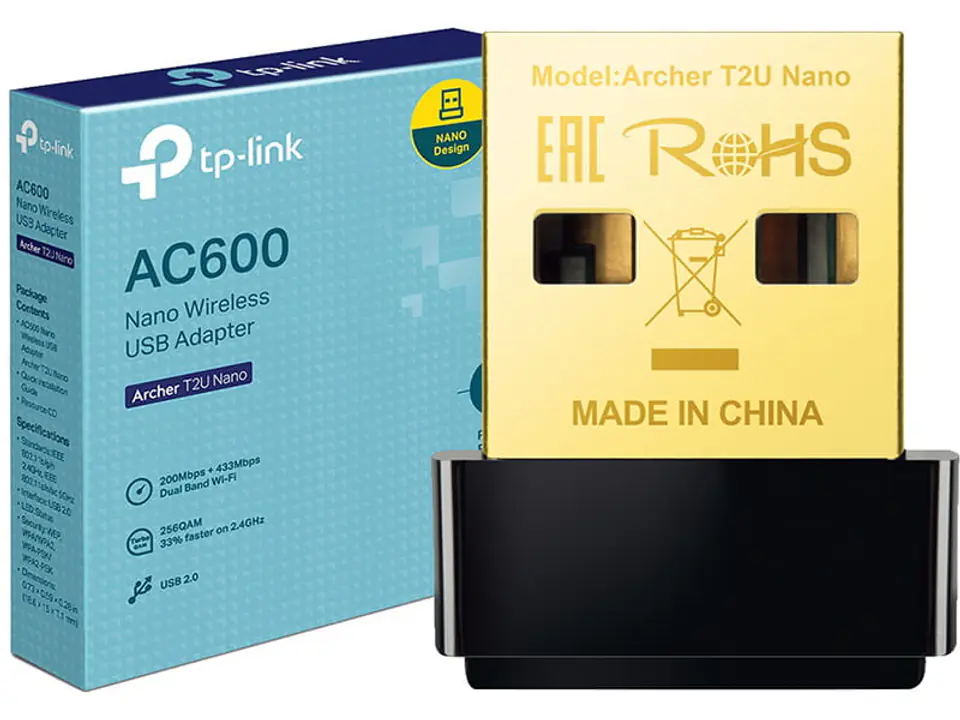 ⁨USB WiFi card, AC600 Tp-Link Archer T2U Nano 2.4 and 5GHz⁩ at Wasserman.eu