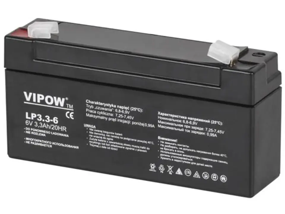 ⁨Gel battery 6V 3.3Ah Vipow BAT0205⁩ at Wasserman.eu