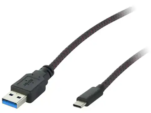 ⁨USB Typ-C Blow Kabel, schwarz, 1m geflochten⁩ im Wasserman.eu