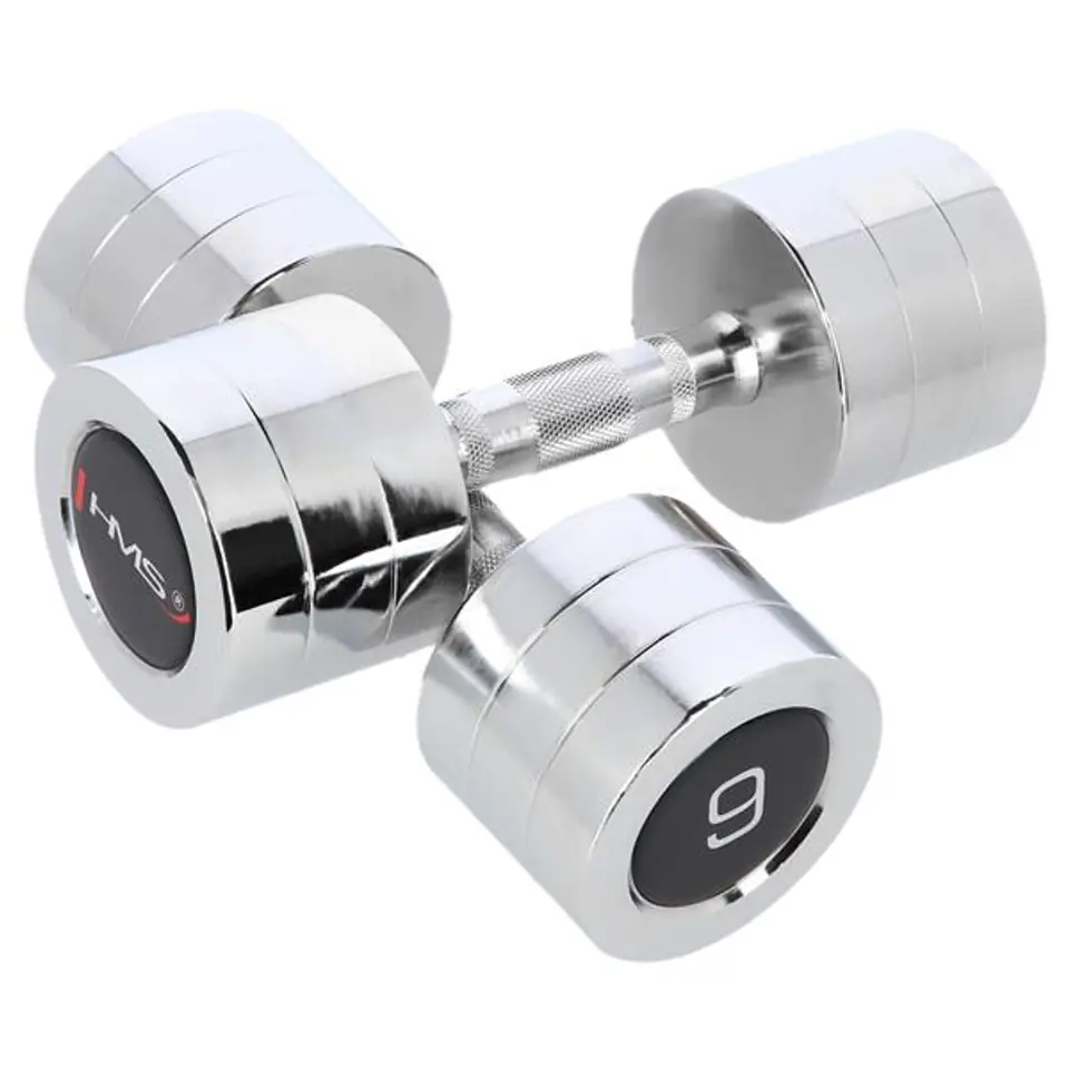 ⁨Chrome dumbbells 2x9 kg HMS CHD09⁩ at Wasserman.eu