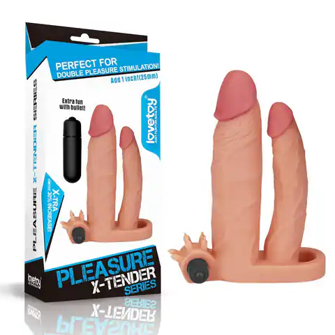⁨Nakładka Pleasure X-Tender Double +2,5cm Lovetoy⁩ w sklepie Wasserman.eu