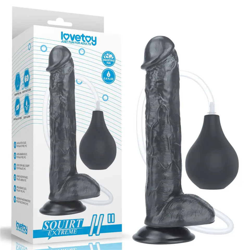 ⁨Dildo z przyssawką i z funkcją wytrysku 27,5cm Lovetoy⁩ w sklepie Wasserman.eu