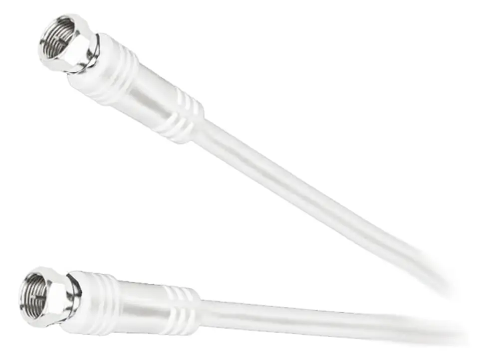 ⁨F-plug antenna cable - F plug, length 1.8m, white KPO2288⁩ at Wasserman.eu