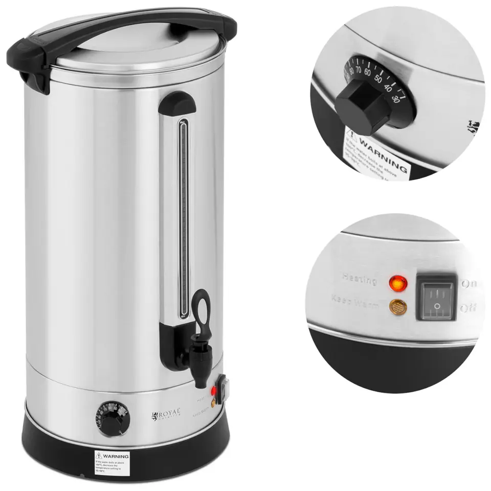 ⁨Warnik podgrzewacz do wody grzańca podwójne ścianki stalowy 23.5L 2500 W⁩ w sklepie Wasserman.eu