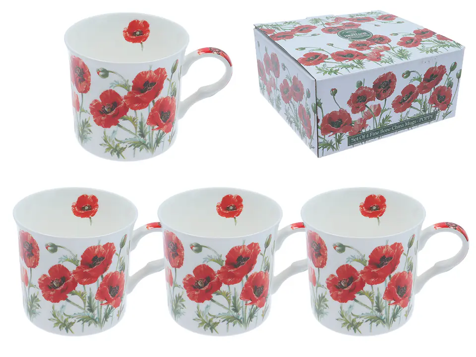 ⁨Set of 4 cups - Summer Poppy (FBCh)⁩ at Wasserman.eu