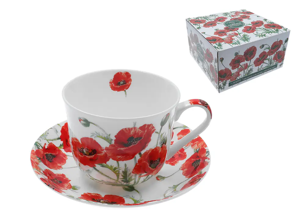 Filiżanka śniadaniowa ze spodkiem - Poppy (FBCh) w sklepie Wasserman.eu