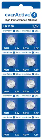 ⁨Mini alkaline batteries everActive G10 LR1130 LR54 10 pcs⁩ at Wasserman.eu
