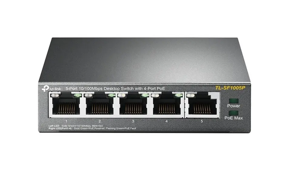 ⁨SF1005P switch 5xFE (4xPoE)⁩ at Wasserman.eu