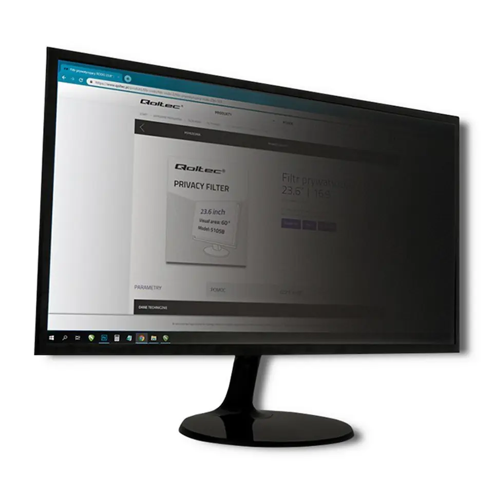 ⁨Qoltec Filtr prywatyzujący RODO 23.8" | 16:9  (0NC)⁩ w sklepie Wasserman.eu