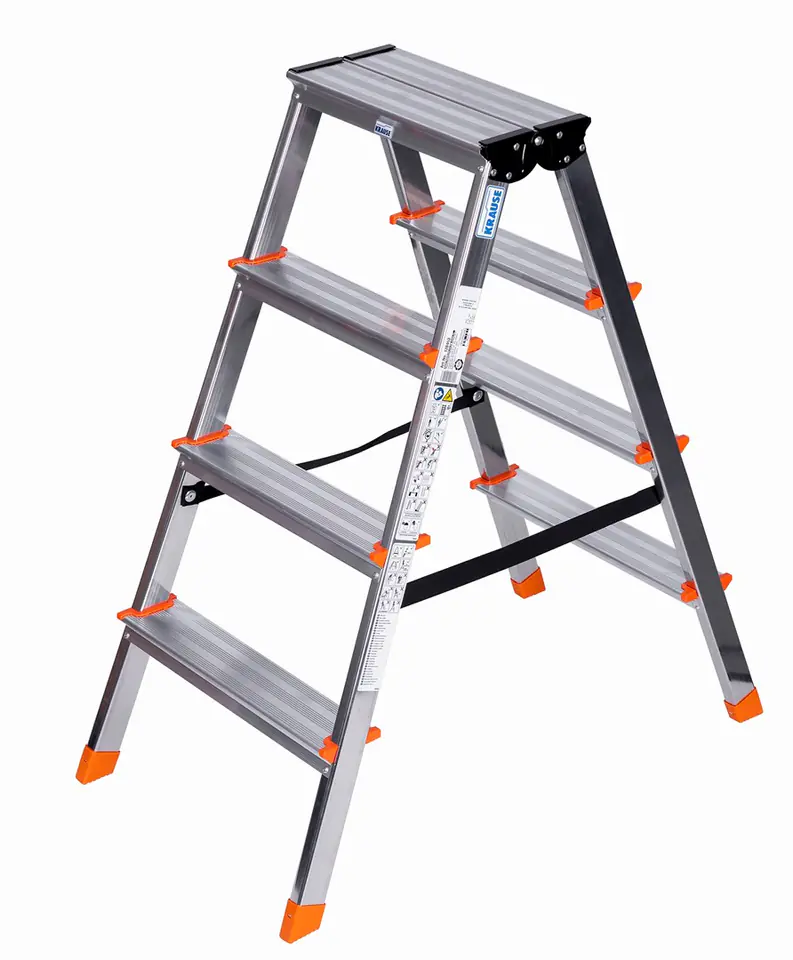 ⁨Krause Dopplo double-sided step ladder silver⁩ at Wasserman.eu