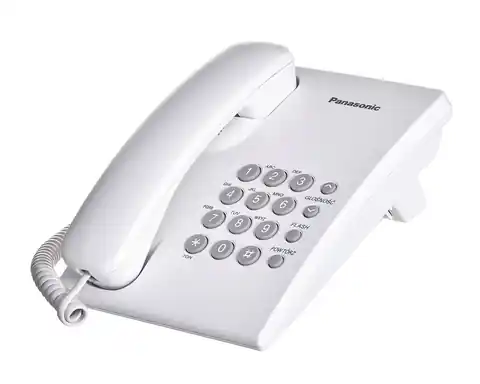 ⁨Telefon stacjonarny Panasonic KX-TS500PDW (kolor biały)⁩ w sklepie Wasserman.eu